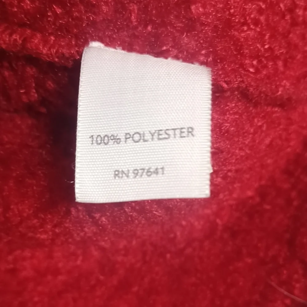 J. Jill Women’s Hooded Sherpa Teddy Fleece Zip Red Vest Size Small Cozy Layering - Picture 4 of 7